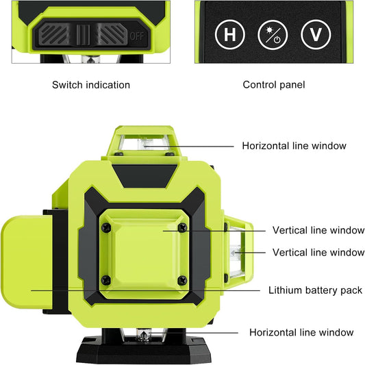 Nivela laser 4D 16 linii, auto-nivelare, telecomanda